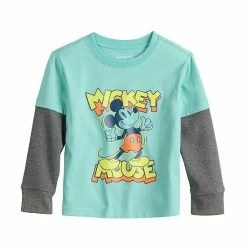 Disney/Jumping Beans Toddler Boy Disney Mickey Mouse Thermal Sleeve Graphic Skater Tee By Jumping Beans®