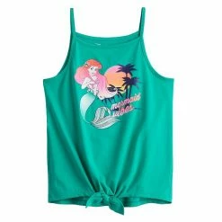 Disney/Jumping Beans Girls 4-12 Disney The Little Mermaid "Mermaid Vibes" Tie Front Graphic Tank Top By Jumping Beans®