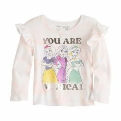 Disney/Jumping Beans Toddler Girl Disney Princesses Long Sleeve Ruffle Shoulder Graphic Tee By Jumping Beans®