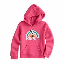 Disney/Jumping Beans Girls 4-12 Disney Minnie Mouse Rainbow Graphic Fleece Hoodie By Jumping Beans®
