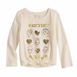 Disney/Jumping Beans Toddler Girl Disney Princesses "Together Is Better" Sequins-Embellished Tie Front Tee By Jumping Beans®
