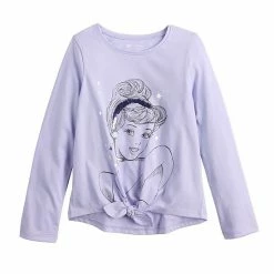 Disney/Jumping Beans Girls 4-12 Disney Cinderella Embellished Long Sleeve Tie Front Tee By Jumping Beans®