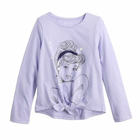 Disney/Jumping Beans Girls 4-12 Disney Cinderella Embellished Long Sleeve Tie Front Tee By Jumping Beans® 3 Disney/Jumping Beans Girls 4-12 Disney Cinderella Embellished Long Sleeve Tie Front Tee By Jumping Beans®