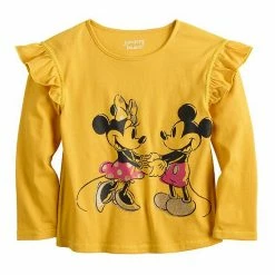 Disney/Jumping Beans Girls 4-12 Disney Mickey Mouse & Minnie Mouse Adaptive Sensory Friendly Ruffle Shoulder Tee By Jumping Beans®