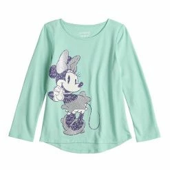 Disney/Jumping Beans Girls 4-12 Disney Minnie Mouse Adaptive Long Sleeve High Low Glitter Graphic Tee By Jumping Beans®