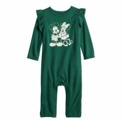 Disney/Jumping Beans Disney's Mickey & Minnie Mouse Baby Girl Ruffle-Sleeve Jumpsuit By Jumping Beans®