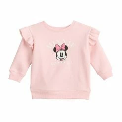 Disney/Jumping Beans Baby Girl Disney Minnie Mouse Ruffle Shoulder Graphic Sweatshirt By Jumping Beans®'