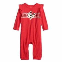 Disney/Jumping Beans Disney's Minnie Mouse Baby Girl Ruffle-Sleeve Jumpsuit By Jumping Beans® Candy Minnie