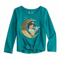 Disney/Jumping Beans Toddler Girl Disney Aladdin Princess Jasmine Sequins-Embellished Tie Front Graphic Tee By Jumping Beans®