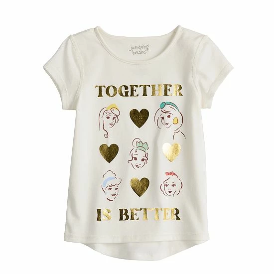 Disney/Jumping Beans Girls 4-12 Disney Princesses Adaptive Sensory Friendly Metallic High-Low Graphic Tee By Jumping Beans® 3 Disney/Jumping Beans Girls 4-12 Disney Princesses Adaptive Sensory Friendly Metallic High-Low Graphic Tee By Jumping Beans®