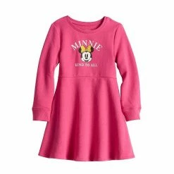 Disney/Jumping Beans Toddler Girl Disney Minnie Mouse "Kind To All" Fleece Long Sleeve Skater Dress By Jumping Beans®
