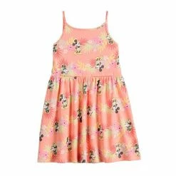 Disney/Jumping Beans Toddler Girl Disney Mickey Mouse Tropical Print Adaptive Sensory, Easy Dressing, & Abdominal Access Tank Top Skater Dress By Jumping Beans®