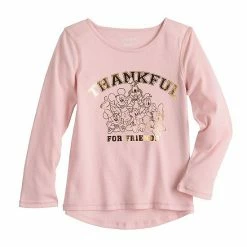 Disney/Jumping Beans Toddler Girl Disney Mickey Mouse & Friends Adaptive Sensory Friendly Metallic Long Sleeve Graphic Tee By Jumping Beans®