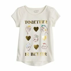 Disney/Jumping Beans Toddler Girl Disney Princesses Adaptive Sensory Friendly High Low Metallic Graphic Tee By Jumping Beans®