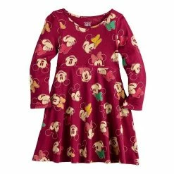 Disney/Jumping Beans Disney's Mickey & Minnie Mouse Girls 4-12 Adaptive Sensory Friendly Long Sleeve Skater Dress By Jumping Beans®