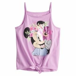 Disney/Jumping Beans Girls 4-12 Disney Minnie Mouse Flower Crown Tie Front Graphic Tank Top By Jumping Beans®