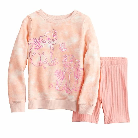 Disney/Jumping Beans Toddler Girl Disney The Lion King Simba & Nala Tie Dye Sweatshirt & Bike Shorts Set By Jumping Beans® 3 Disney/Jumping Beans Toddler Girl Disney The Lion King Simba & Nala Tie Dye Sweatshirt & Bike Shorts Set By Jumping Beans®