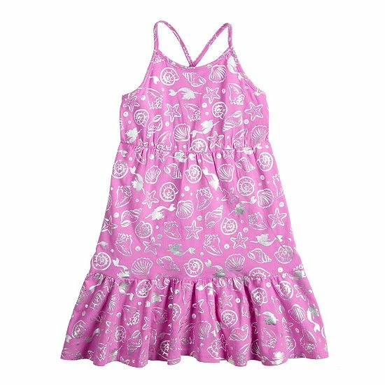 Disney/Jumping Beans Disney's The Little Mermaid Ariel Girls 4-12 Shell Tiered Dress By Jumping Beans® 3 Disney/Jumping Beans Disney's The Little Mermaid Ariel Girls 4-12 Shell Tiered Dress By Jumping Beans®