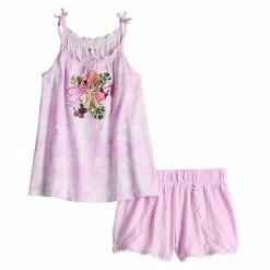 Disney/Jumping Beans Girls 4-12 Disney The Little Mermaid Tie Shoulder Graphic Tank Top & Pompom Shorts Set By Jumping Beans®