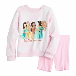 Disney/Jumping Beans Toddler Girl Disney Princess French Terry Graphic Sweatshirt & Bike Shorts Set By Jumping Beans®