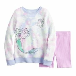 Disney/Jumping Beans Toddler Girl Disney The Little Mermaid Ariel & Flounder Sweatshirt & Bike Shorts Set By Jumping Beans®