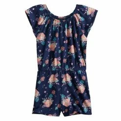 Disney/Jumping Beans Girls 4-12 Disney The Little Mermaid Allover Print Flutter Sleeve Romper By Jumping Beans®