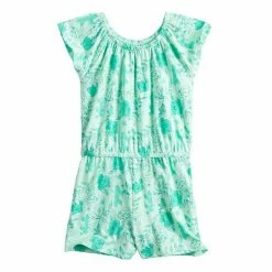Disney/Jumping Beans Girls 4-12 Disney Aladdin Princess Jasmine Allover Print Flutter Sleeve Romper By Jumping Beans®