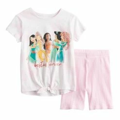 Disney/Jumping Beans Disney's Princess Toddler Girl Knot-Front Tee & Bike Short Set By Jumping Beans®
