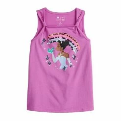 Disney/Jumping Beans Girls 4-12 Disney The Princess And The Frog Embellished Knot Shoulder Graphic Tank Top By Jumping Beans®